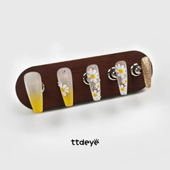 TTDeye Yellow Floral Rhinestone Decor